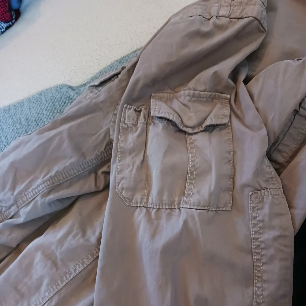 J. Crew A22 Military Jacket. Size Large Tall (Beige/Light Brown)